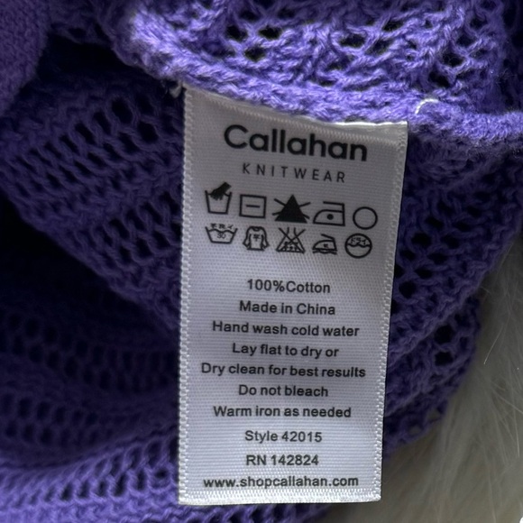 Callahan knitwear Genny Open Weave skirt purple with side slits Form fitting - Picture 4 of 4